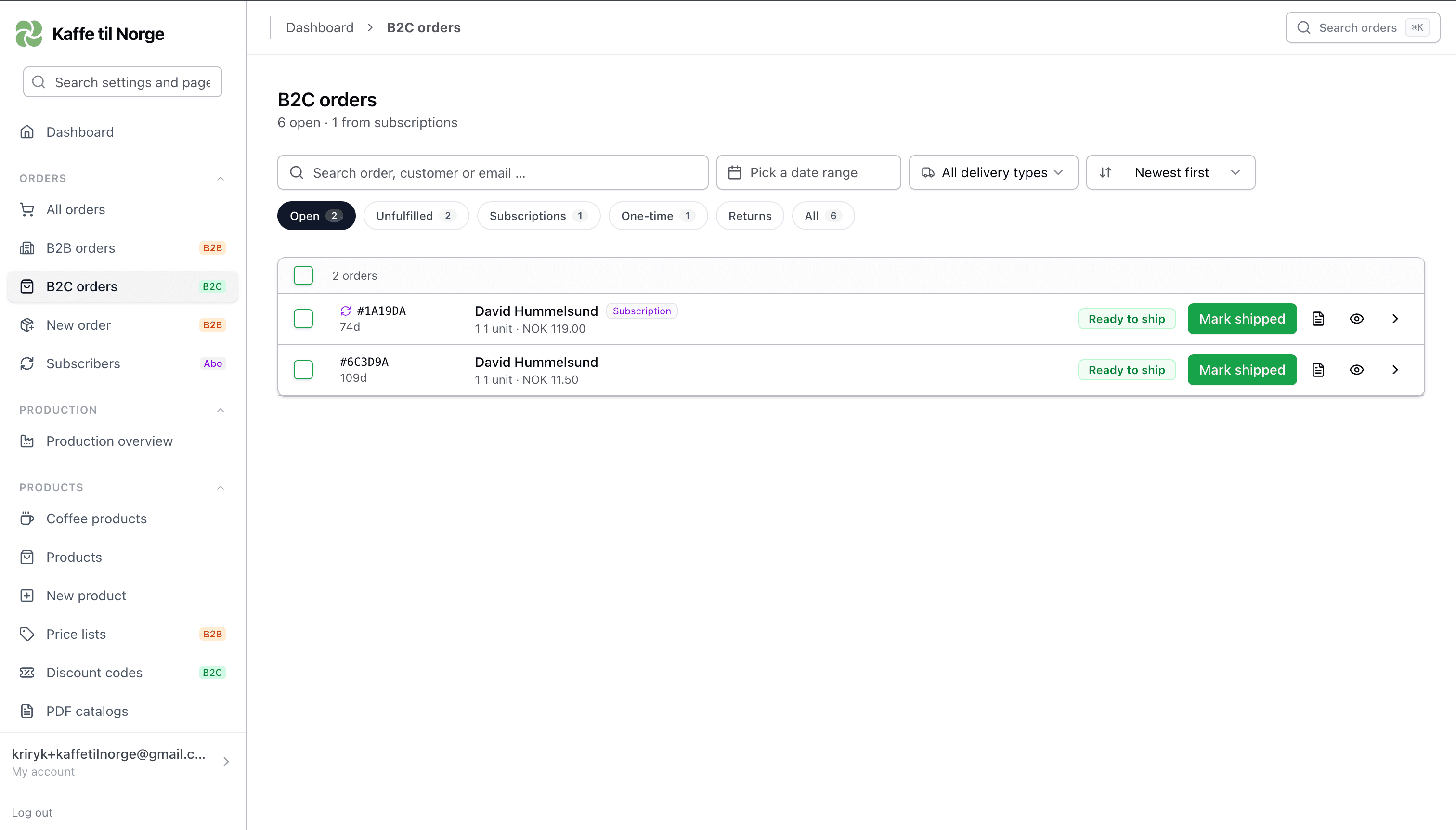 Order Management Dashboard
